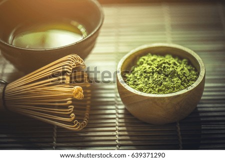 Green Matcha Tea in a Bowl