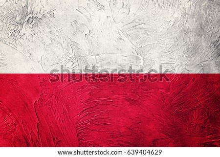 Grunge Poland flag. Poland flag with grunge texture.