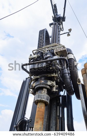Detailed view of a well drill Royalty-Free Stock Photo #639409486