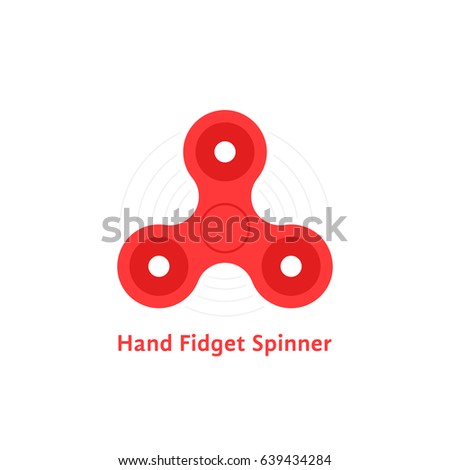 simple red hand fidget spinner logo. concept of funny trick for child and toy like every day carry for anti stress. flat unusual style trend modern logotype graphic art design