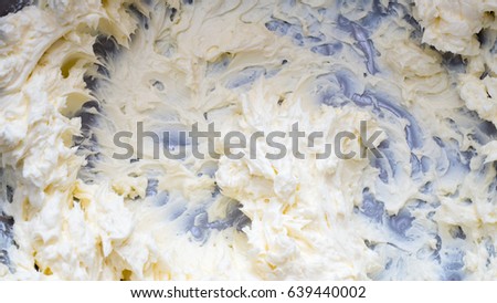 butter with hand on white background