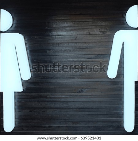Light sign for male and female toilets