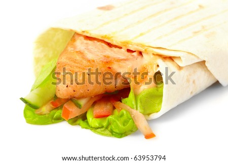  tortilla with fish and vegetables
