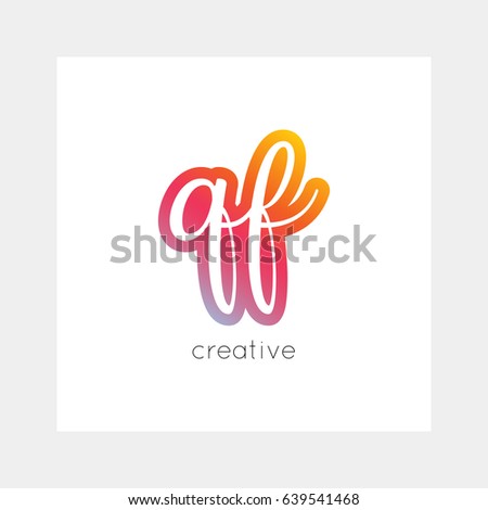 QF logo, vector. Useful as branding, app icon, alphabet combination, clip-art.