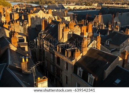View of the roofs of the medieval town of Blois/Loire Valley/ France/ Europe