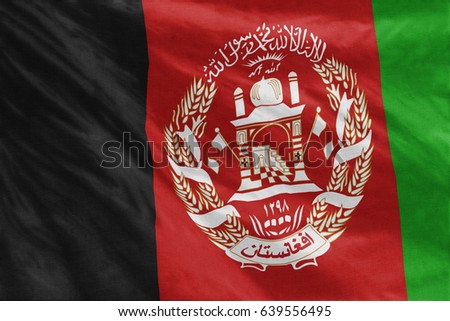 Flag of Afghanistan full frame close up