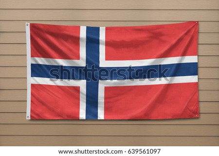 Norway Flag hanging on a wall