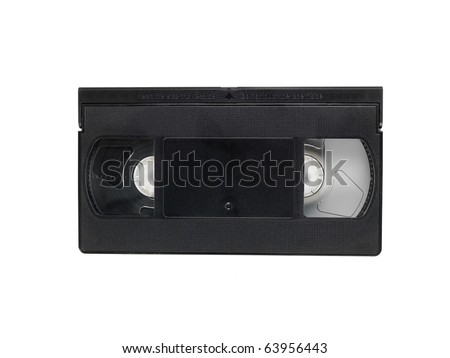 A video cassette isolated against a white background