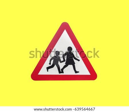 Give Way Sigh For Students Isolated On Yellow Background