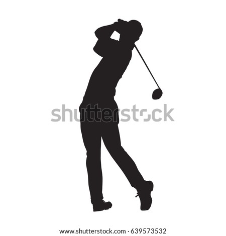 Golf player vector isolated silhouette