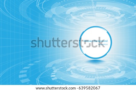 Circle empty space on blue white abstract technology background Royalty-Free Stock Photo #639582067