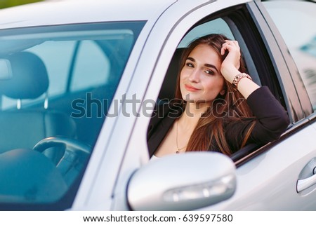 Woman in car