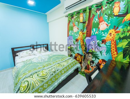 Children bed room in Mumbai, Maharashtra, India, Southeast, Asia.  