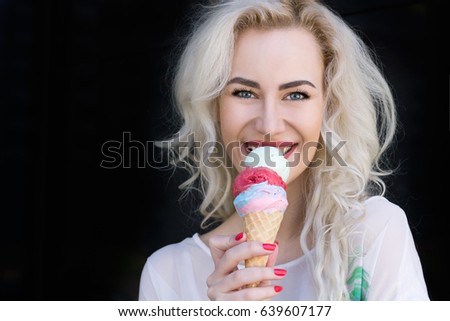 Beautiful Modern Girl with Ice Cream