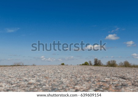 Road in the middle of the steppe of Kazakhstan