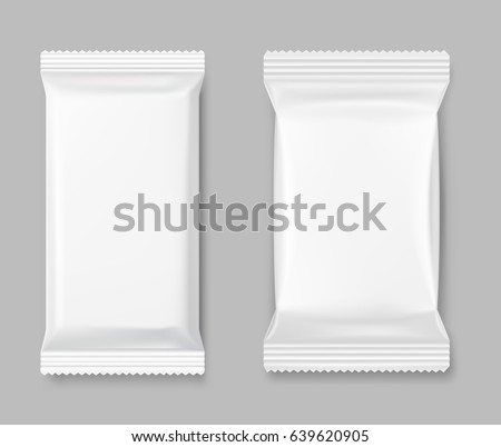 Set of packing mockup on a gray background. Vector illustration. Perfect for use template your design, promo, adv.  Royalty-Free Stock Photo #639620905