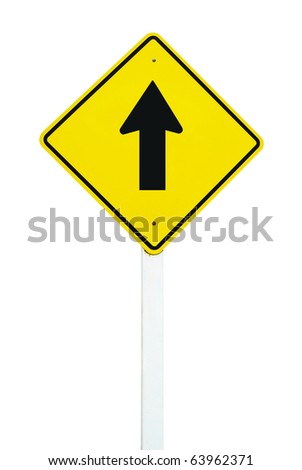 go straight direction traffic sign isolated on white background