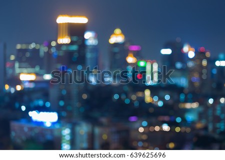 Abstract blurred bokeh city light night view, abstract background