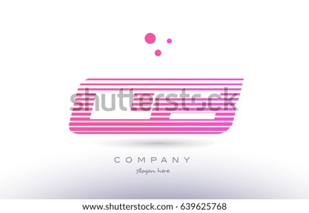 qb q b alphabet letter logo pink purple stripes lines creative text dots company vector icon design template