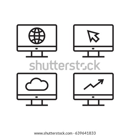 icon computer screen, vector