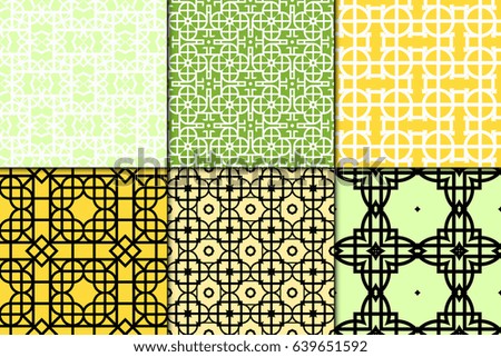 set of 6 modern geometric pattern. Seamless vector illustration