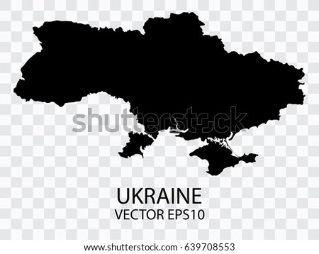 Transparent - Vector black map of Ukraine,Vector illustration eps 10.