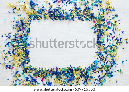 party isolated background with colorful confetti.