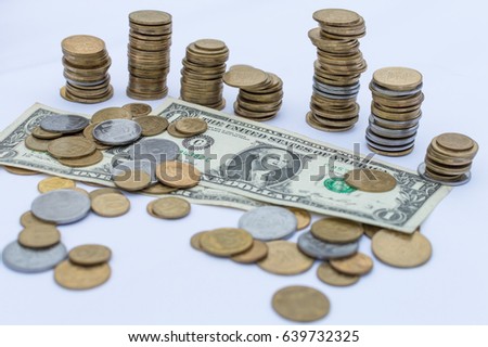 Dollar and Ukrainian penny