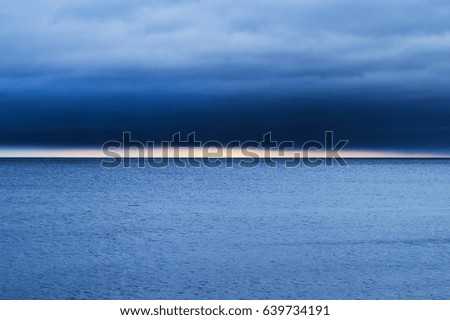 Seascape with stratus cloud formation over the Baltic sea. Pomerania, northern Poland.