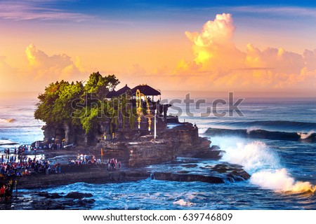 Tanah Lot Temple in Bali Island Indonesia. Royalty-Free Stock Photo #639746809