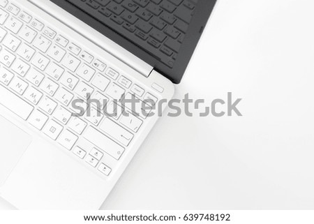 Office table with keyboard