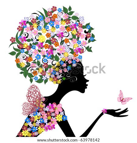 Girl with flowers on her head Royalty-Free Stock Photo #63978142