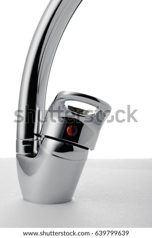 Water faucet on a white background