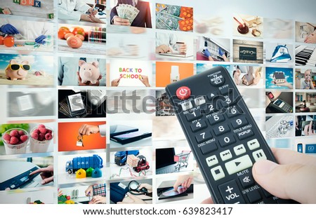 Television broadcast multimedia abstract composition with remote control