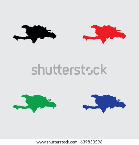 An Illustrated Country Shape of Dominican Republic