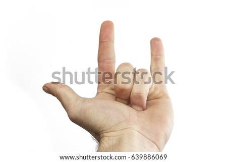 Love hand sign isolated on white background