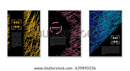 Poster art vector design template. Abstract cover, graphics set. Dynamic line with. Stylish geometric background for business cards, gift cards, flyers, brochures.