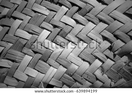 Wicker texture. Old wicker background. Image includes a effect the black and white tones.