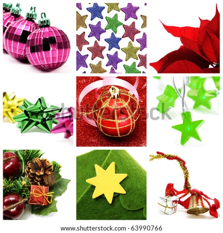 a collage of nine pictures of different Christmas items