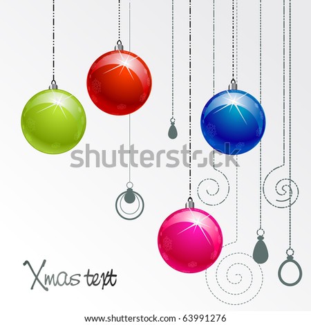 illustration with color Xmas balls