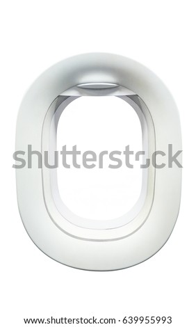 Airplane windows, Isolated with clipping path Royalty-Free Stock Photo #639955993