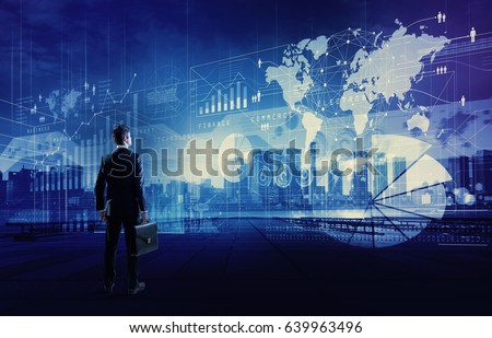system integration concept. young engineer. business information. Royalty-Free Stock Photo #639963496