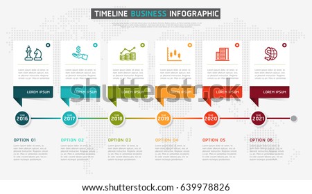 Timeline infographic design vector and marketing icons can be used for workflow layout, diagram, annual report. Vector infographics timeline design template with 3D paper label. Royalty-Free Stock Photo #639978826