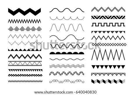 set of seamless zigzag and wave borders. vector design elements