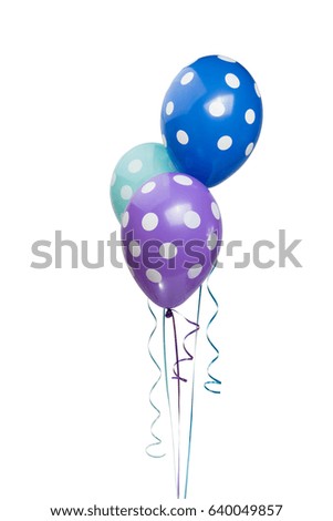 Beautiful helium balloons on a white background