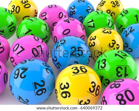 Lottery balls on close views. 3d illustration