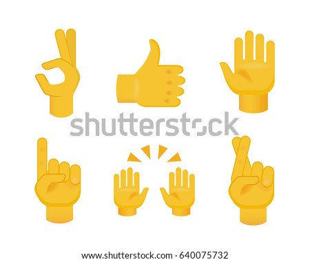 Set of Hands on White Background. Isolated Vector Illustration 