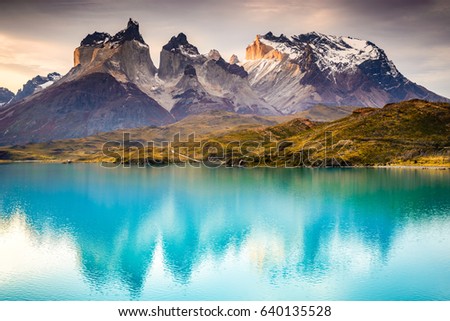 Patagonia, Chile - Torres del Paine, in the Southern Patagonian Ice Field, Magellanes Region of South America Royalty-Free Stock Photo #640135528