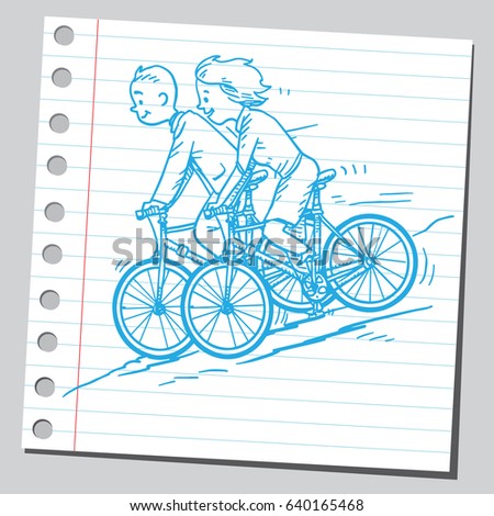Young couple riding a bicycles