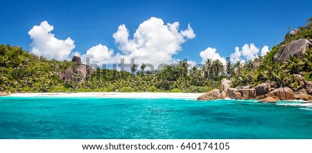 Felicite island, close to La Digue, Seychelles Royalty-Free Stock Photo #640174105